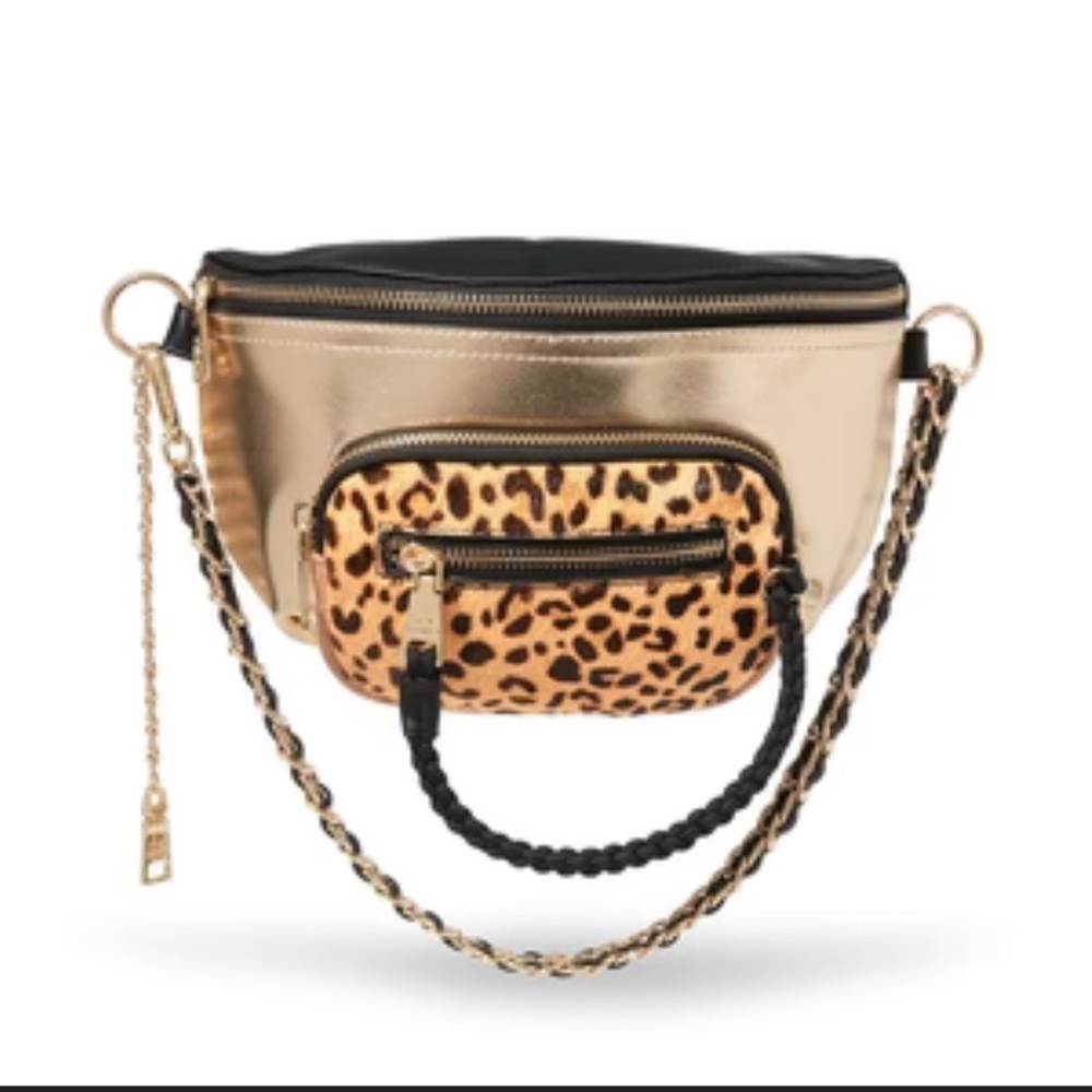 Brand New Steve Madden BSUMMIT Animal Print Waist or Shoulder Crossbody  Purse